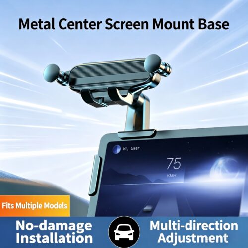 For Tesla Center For Screen Clip On Phone Mount, Adjustable Car Phone Holder, No-Damage Installation Car Interior Accessories