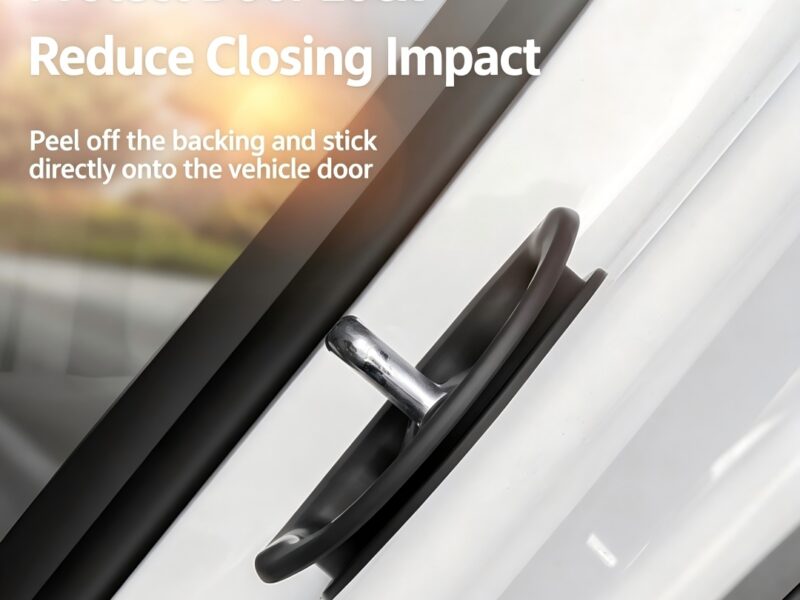 4Pcs Silicone Car Door Lock Protection Cover Compatible with Tesla Model 3/Y, Reduce Closing Noise Anti-Collision Door Latch Shock Pad