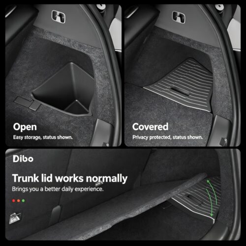 2Pcs TPE Trunk Side Storage Box Compatible with New Refined Tesla Model Y/YL, Waterproof Washable Rear Cargo Storage Organizer Tray
