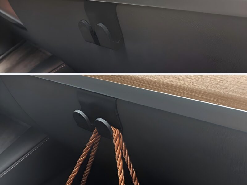 Car Glove Box Double Hook Compatible with Tesla New Model 3/Y/YL, Damage-Free Install Shopping Bag Storage Holder Hook